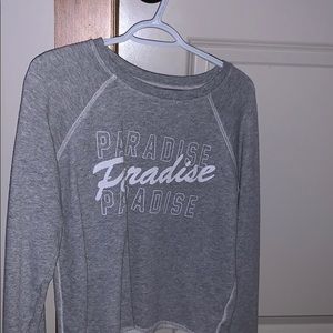 Grey American eagle cropped crew neck.